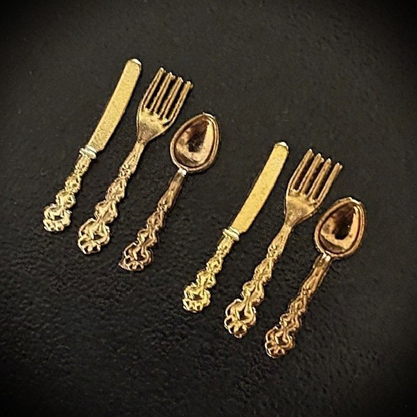 Barock bestick 6-p guld